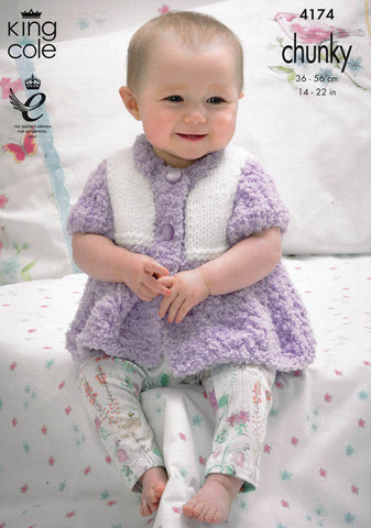 Cardigans and Sweater in King Cole Cuddles and Comfort Chunky (4174)