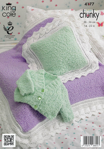 Cardigan, Blankets and Cushions in King Cole Cuddles and Comfort Chunky (4177)