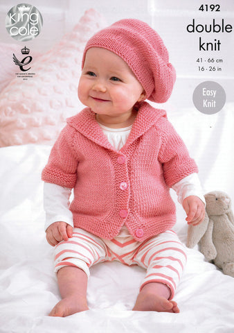 Babies Cardigans and Beret in King Cole Cherish and Cherished DK (4192)