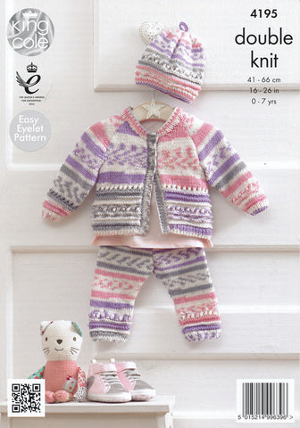 Coat, Hat and Leggings in King Cole Cherish and Cherished DK (4195)