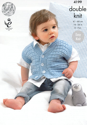 Jackets and Waistcoat in King Cole Cherish and Cherished DK (4199)