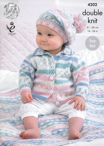 Babies' Cardigan, Blanket and Beret in King Cole Cherish DK (4202)
