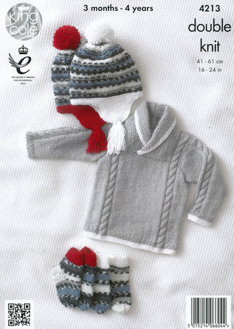 Jackets, Sweater, Hat and Socks in King Cole DK (4213)