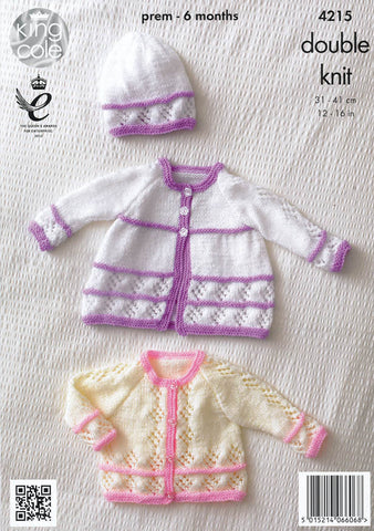 Matinee Coats, Cardigan, Beret and Hat in King Cole DK (4215)