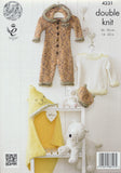 Baby Set in King Cole Cuddles DK, Cuddles Multi DK and Big Value Baby DK (4231)