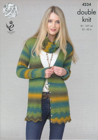 Cardigans and Snood in King Cole Riot DK (4234)