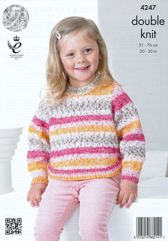 Curved Cardigan and Sweater in King Cole Splash DK (4247)