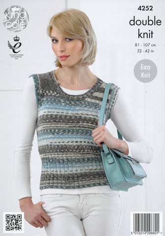 Sweater and Slipover in King Cole Drifter DK (4252)