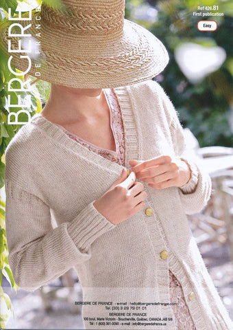 V Neck Cardigan in Bergere De France (426.81)