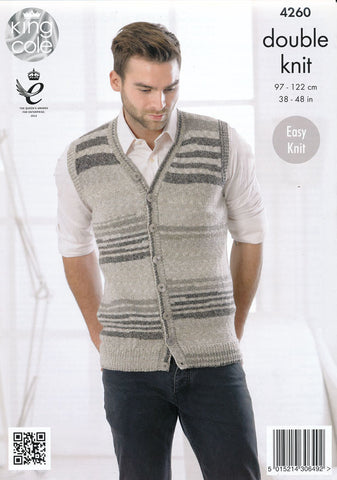 Mens Slipover and Waistcoat in King Cole Drifter DK (4260)