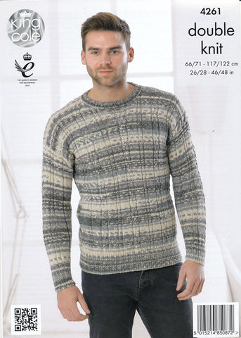 Round Neck and V Neck Sweaters in King Cole Drifter DK (4261)