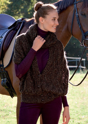 Stole with Knitted Waistband and Removable Snood in Bergere de France Galaxie 100 (427.42)