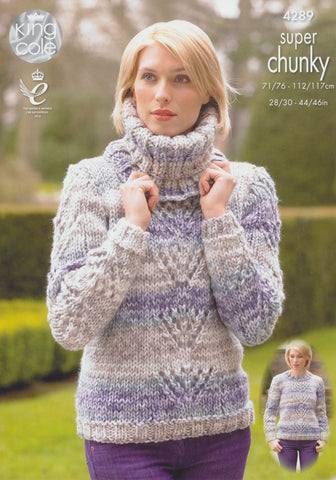 Sweaters and Cowl in King Cole Big Value Super Chunky Tints (4289)