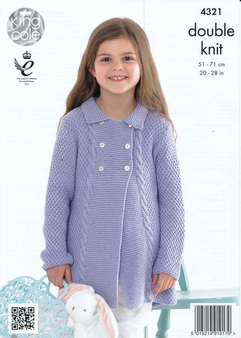 Cardigans in King Cole Bamboo Cotton (4321)