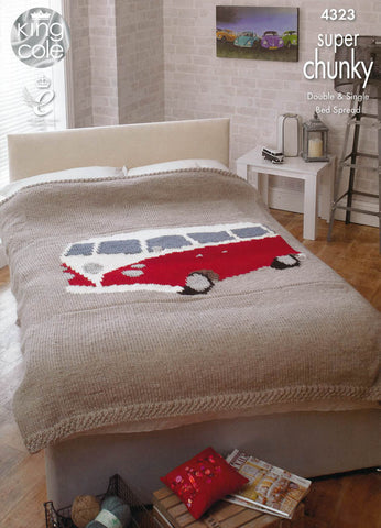 Camper Van Bed Throws in King Cole Super Chunky (4323)