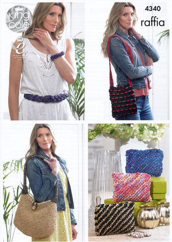 Belt, Bracelet, Bags and Purses in King Cole Raffia (4340)