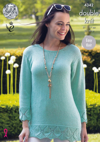 Sweater and Cardigan in King Cole Bamboo Cotton DK (4342)