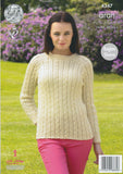 Cardigan and Sweater in King Cole Fashion Aran (4347)