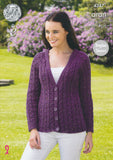 Cardigan and Sweater in King Cole Fashion Aran (4347)