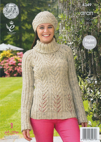 Sweater, Tunic and Hat in King Cole Fashion Aran (4349)