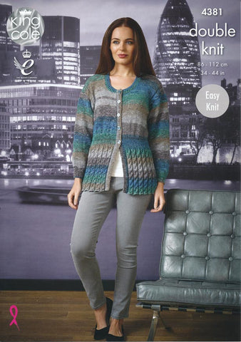 Sweater and Cardigan in King Cole Shine DK (4381)