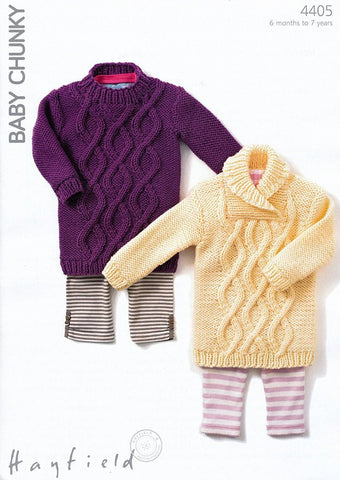 Sweater Dresses in Hayfield Baby Chunky (4405)
