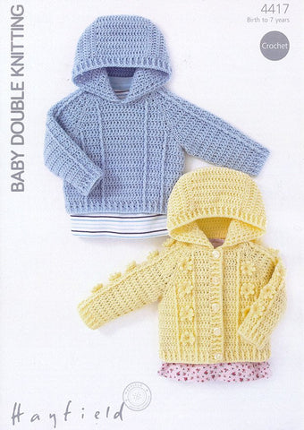 Hooded Sweater and Jacket in Hayfield Baby DK (4417)