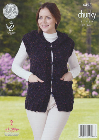 Jacket and Gilet in King Cole Chunky Tweed (4423)