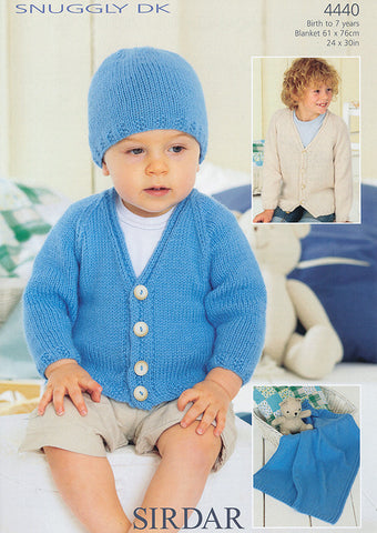 Boy's Cardigan, Hat and Blanet in Sirdar Snuggly DK (4440)