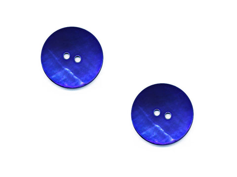 Round Shell Buttons - Blue - 444
