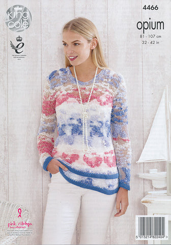 Top and Cardigan in King Cole Opium Palette and Bamboo Cotton DK (4466)