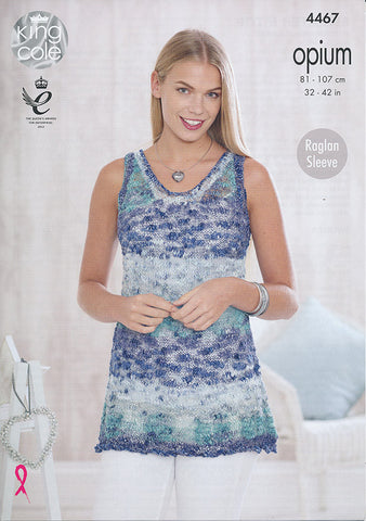 Sweater and Top in King Cole Opium and Opium Palette (4467)