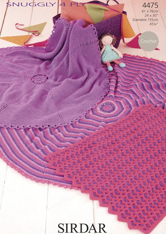 Crochet Blankets in Sirdar Snuggly 4 Ply (4475)