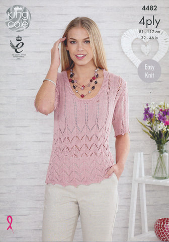 Top and Cardigan in King Cole Bamboo 4 Ply (4482)