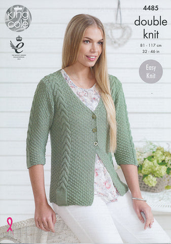 Cardigan and Sweater in King Cole Bamboo Cotton DK (4485)