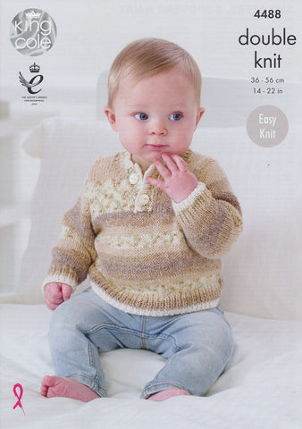 Sweaters, Slipovers and Hat in King Cole Drifter DK for Baby and Cottonsoft DK (4488)