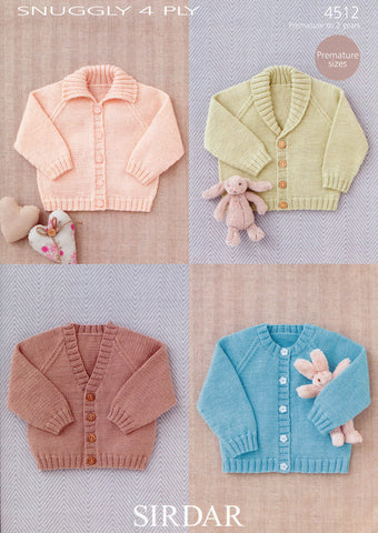 Baby's Raglan Cardigans in Sirdar Snuggly 4 ply (4512)