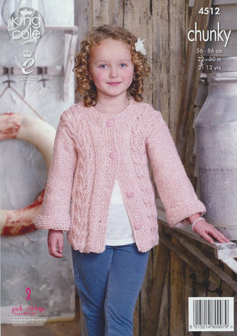 Jacket and Sweater in King Cole Authentic Chunky (4512)