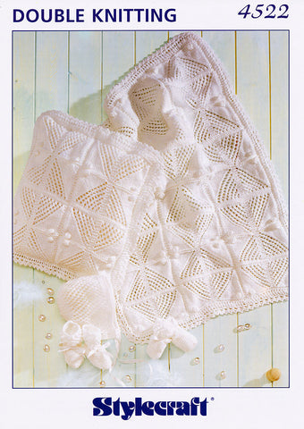 Pram Cover, Cushion and Accessories in Stylecraft Wondersoft DK (4522)