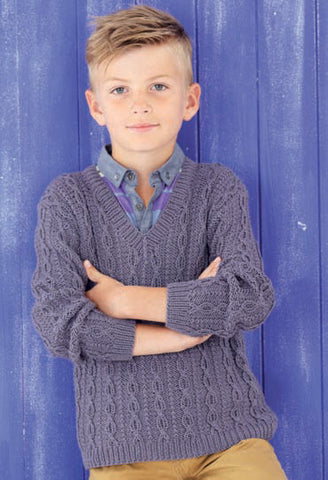 Boys V Neck Tank and Sweater in Sirdar Snuggly Baby Bamboo DK (4524) - Digital Version