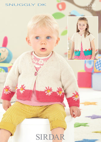 Babies & Girls Cardigans in Sirdar Snuggly DK (4530)
