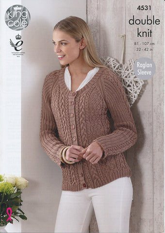 Top and Cardigan in King Cole Giza Cotton DK (4531)