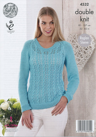 Sweater and Cardigan in King Cole Giza Cotton DK (4532)