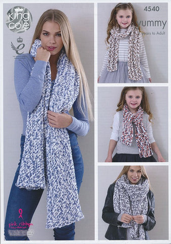 Ladies Shawls and Girls Scarves in King Cole Yummy (4540)