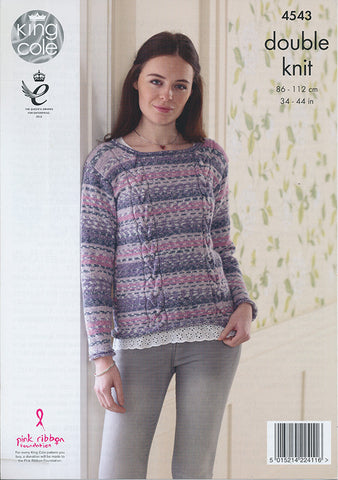 Cardigan and Sweater in King Cole Drifter (4543)