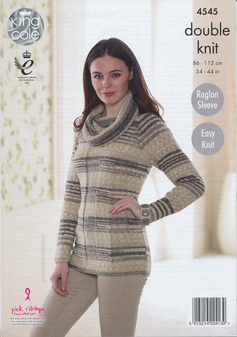 Cardigan and Sweater in King Cole Drifter (4545)