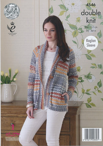 Jacket, Sweater and Scarf in King Cole Drifter (4546)