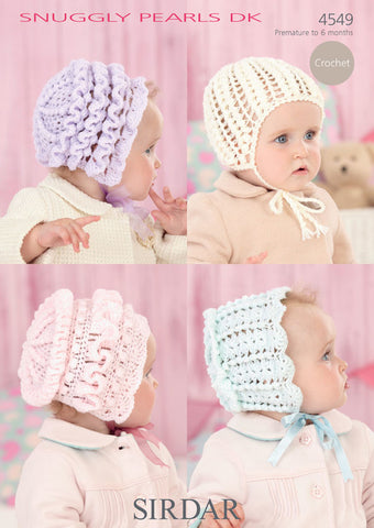 Bonnets in Sirdar Snuggly Pearls DK (4549)
