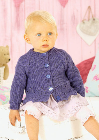 Girls V Neck and Round Neck Cardigans in Sirdar Snuggly Pearls DK (4550) - Digital Version