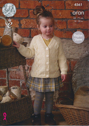 Raglan Tunic and Cardigan in King Cole Fashion Aran (4561)